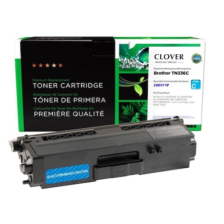 Cig Clover Imaging Remanufactured High Yield Cyan Toner Cartridge for Brother TN336 200911P